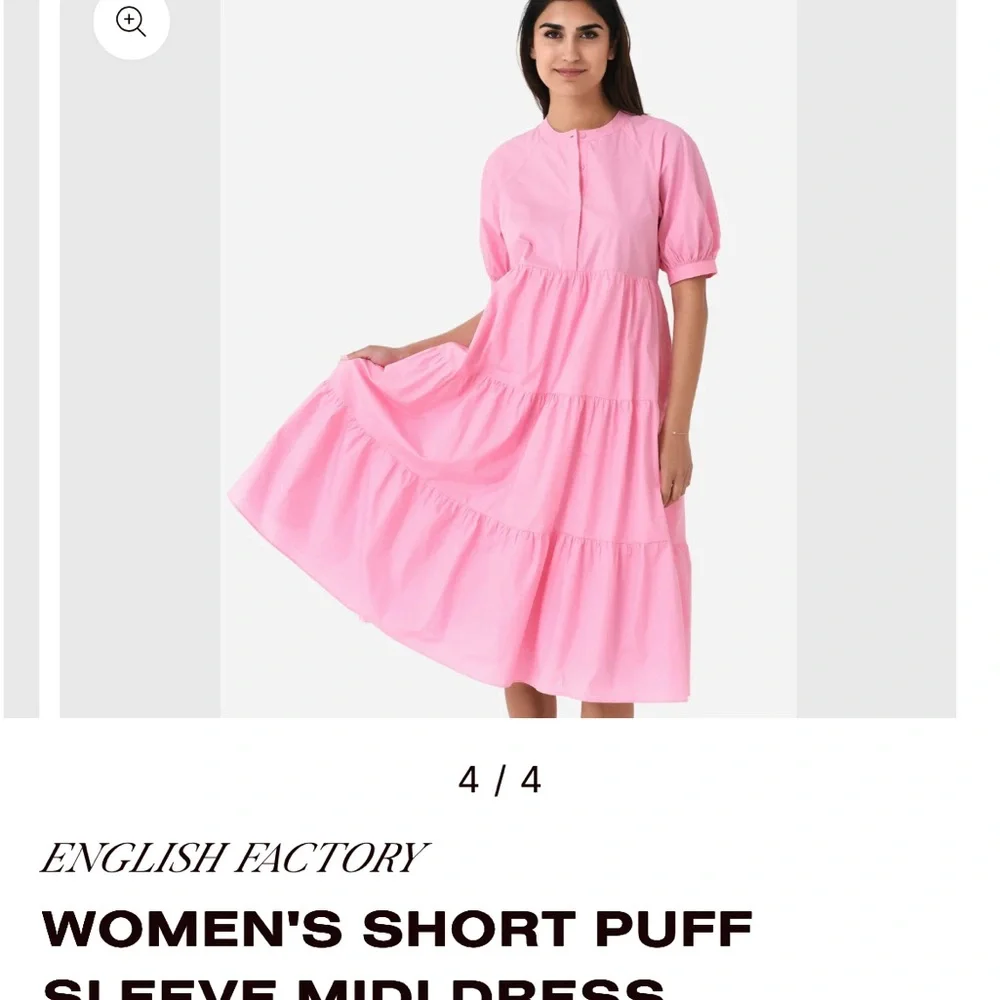 English Factory Pink Tiered Midi Dress - Picture 5 of 11